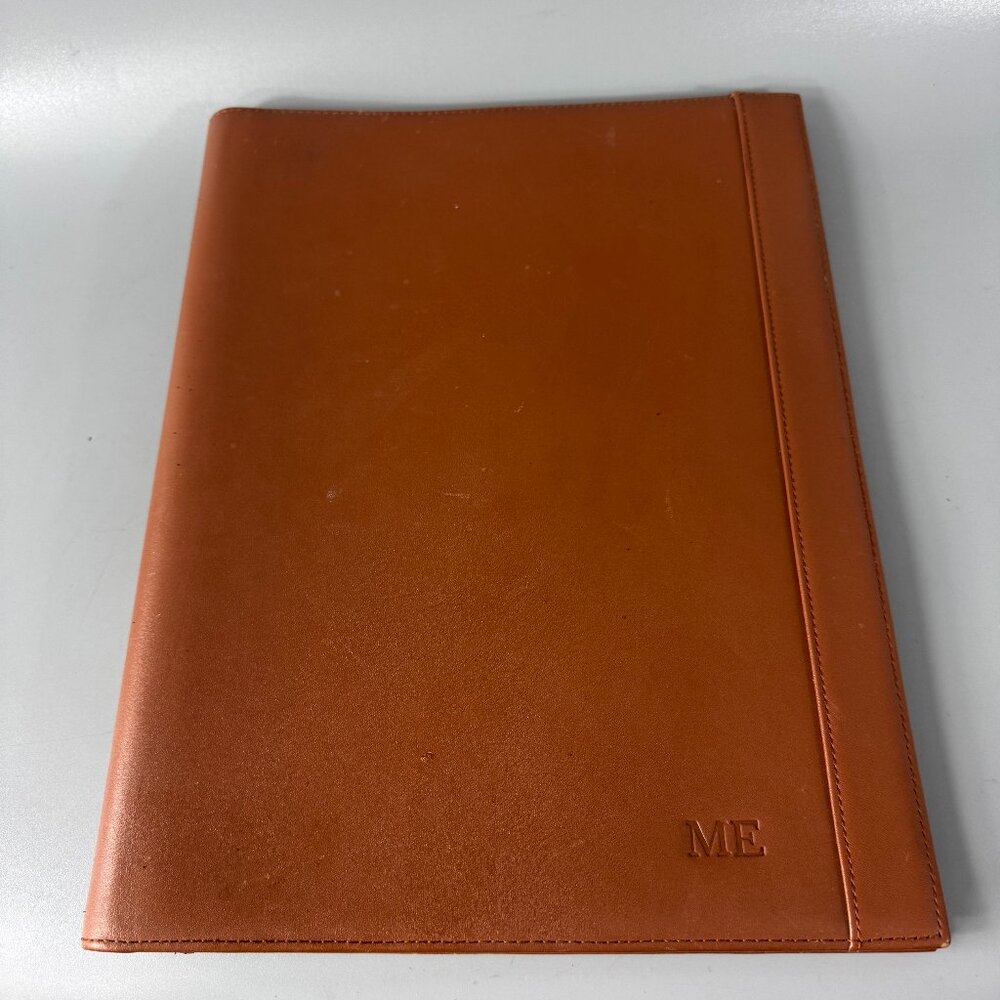 Vintage Levenger Fine Leather Desk Accessories Note Pad Holder Case in Tan